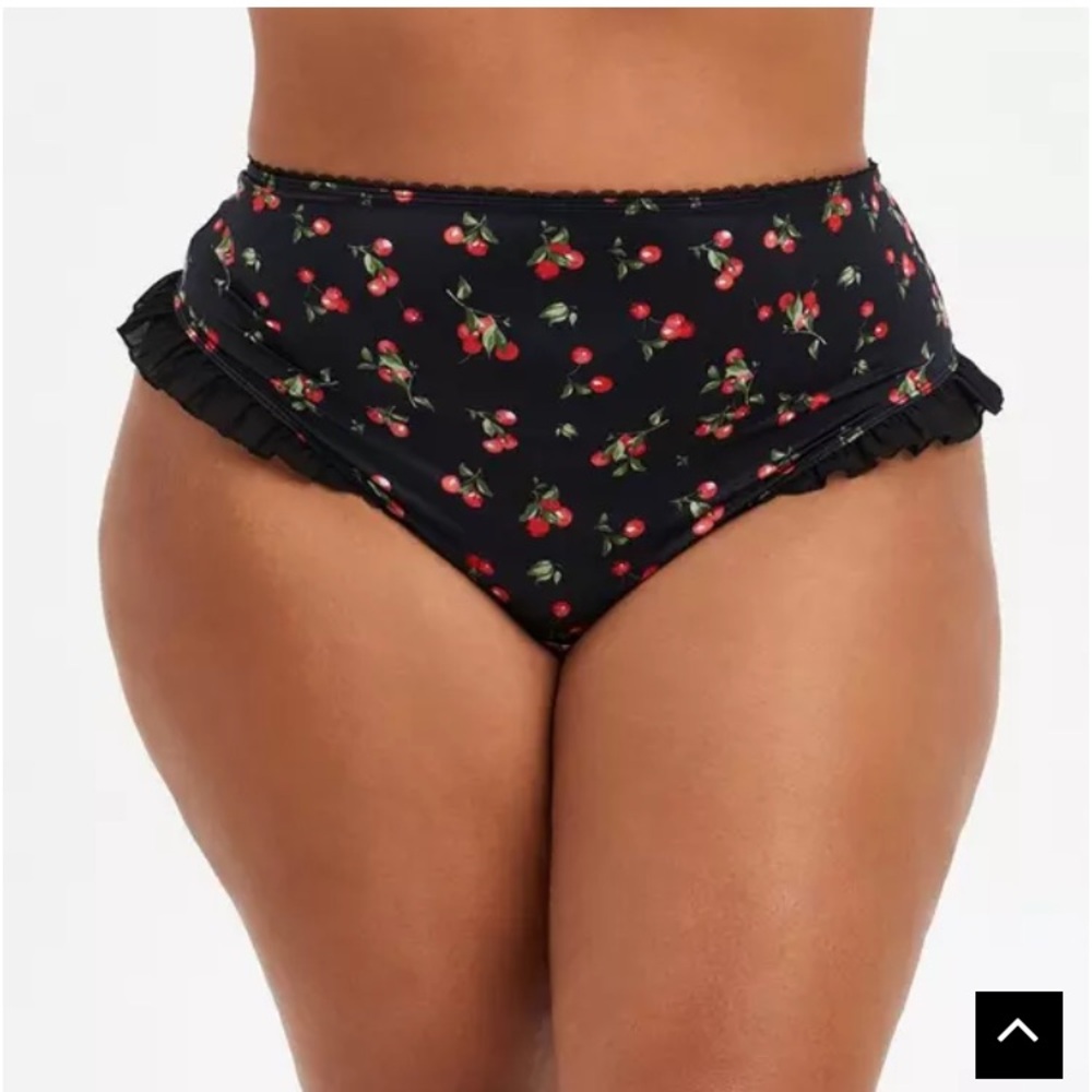 NWT Satin Ruffle High-Rise Thong Panty